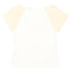 LEVI'S Womens White & Beige Basic Top Short Sleeve V-Neck S Summer Casual