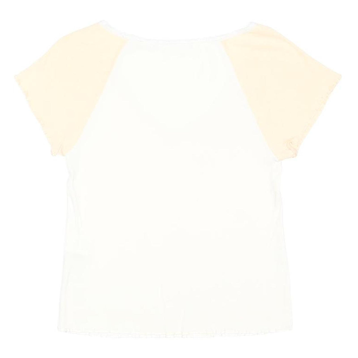 LEVI'S Womens White & Beige Basic Top Short Sleeve V-Neck S Summer Casual