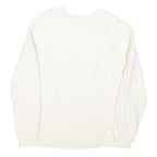 BENETTON Womens White Plain Wool Jumper Round Neck Basic Knit XS