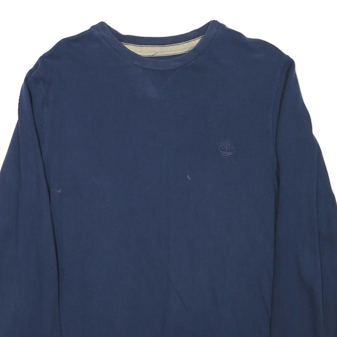 TIMBERLAND Mens Blue Crew Neck S Cotton Blend Pullover Sweatshirt Casual Wear