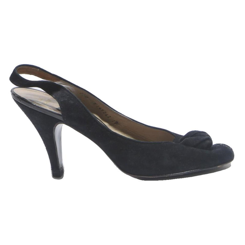 BALLY SUISSE Womens Slingback Knot Detail Heels Black Synthetic UK 7 Elegant