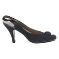 BALLY SUISSE Womens Slingback Knot Detail Heels Black Synthetic UK 7 Elegant