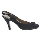 BALLY SUISSE Womens Slingback Knot Detail Heels Black Synthetic UK 7 Elegant