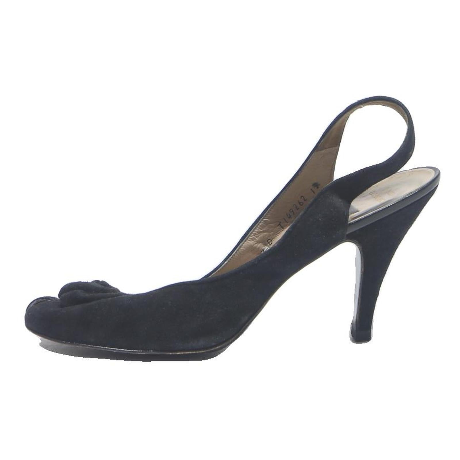 BALLY SUISSE Womens Slingback Knot Detail Heels Black Synthetic UK 7 Elegant
