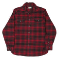 JACHS Mens Red & Black Plaid Shirt L Cotton Blend Long Sleeve Button Closure