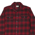 JACHS Mens Red & Black Plaid Shirt L Cotton Blend Long Sleeve Button Closure