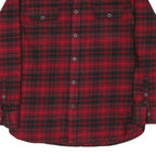 JACHS Mens Red & Black Plaid Shirt L Cotton Blend Long Sleeve Button Closure