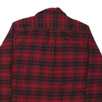 JACHS Mens Red & Black Plaid Shirt L Cotton Blend Long Sleeve Button Closure