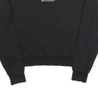 CHAMPION Womens Black Crop Crew Neck Sweatshirt M Cotton Blend Logo Tape