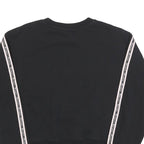 CHAMPION Womens Black Crop Crew Neck Sweatshirt M Cotton Blend Logo Tape