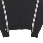CHAMPION Womens Black Crop Crew Neck Sweatshirt M Cotton Blend Logo Tape