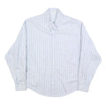 REDFORD Womens White & Blue Striped Shirt L Button Down Collar Cotton Blend
