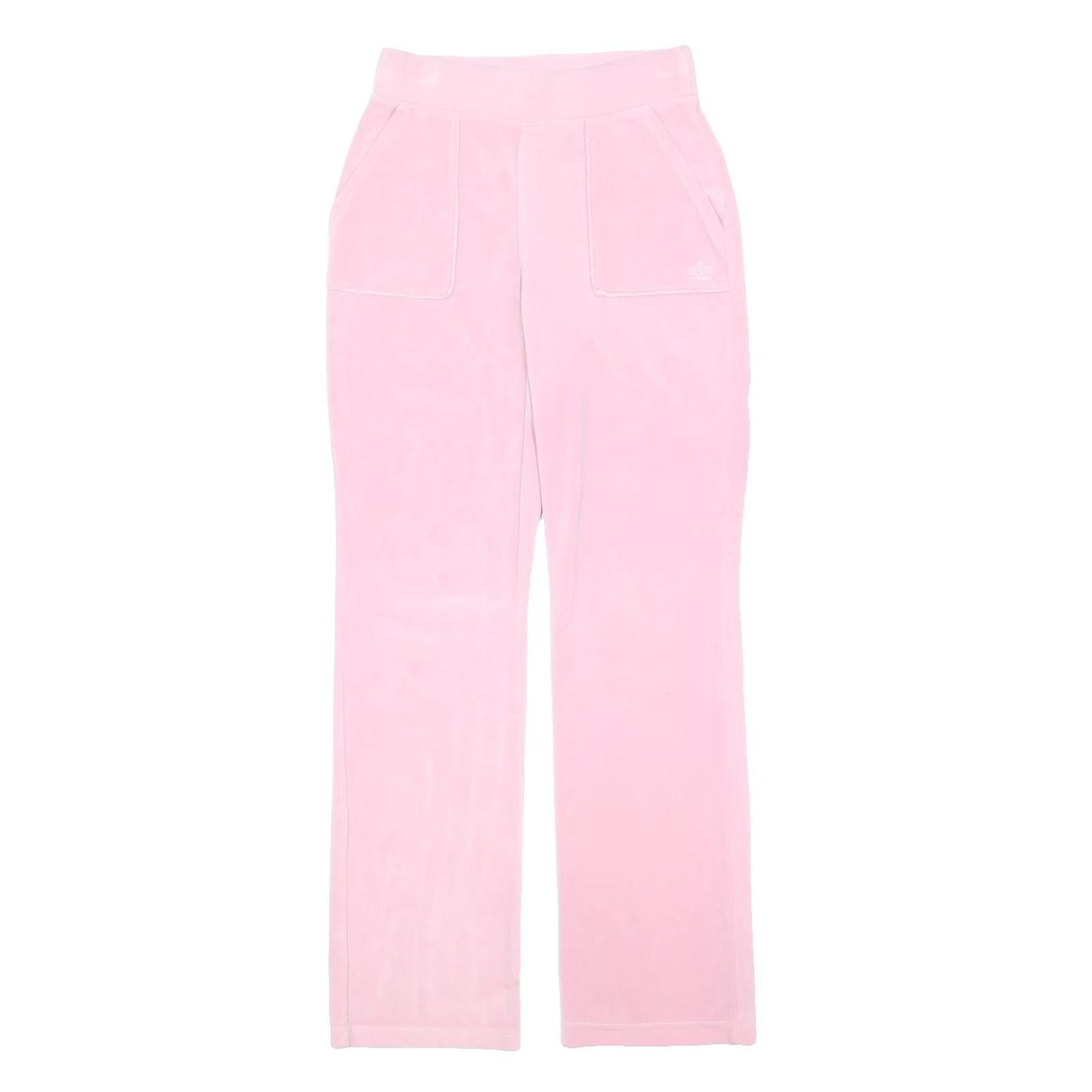 JUICY COUTURE Womens Joggers Pink XS W26 L31 Velour Relaxed Straight Comfortable