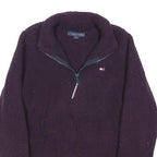 TOMMY HILFIGER Womens Purple Plain Pullover Jumper Crew Neck Polyester Blend M