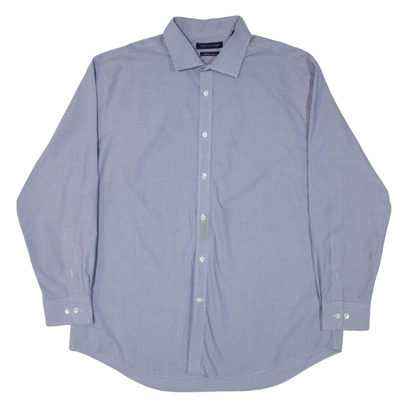 TOMMY HILFIGER Mens Shirt Blue Striped Long Sleeve XL