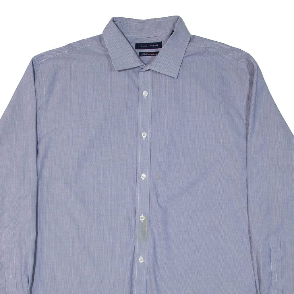 TOMMY HILFIGER Mens Shirt Blue Striped Long Sleeve XL