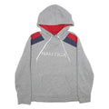 NAUTICA Womens Grey & Red Colourblock Pullover Hoodie XL Cotton Blend Relaxed