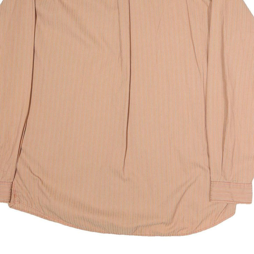 MALBORO CLASSICS Mens Beige Striped Cotton Shirt XL Button Down Pocket Casual