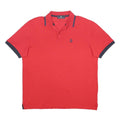 MARINA YACHTING Mens Red & Navy Contrast Short Sleeve Polo Shirt L Cotton