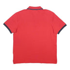 MARINA YACHTING Mens Red & Navy Contrast Short Sleeve Polo Shirt L Cotton