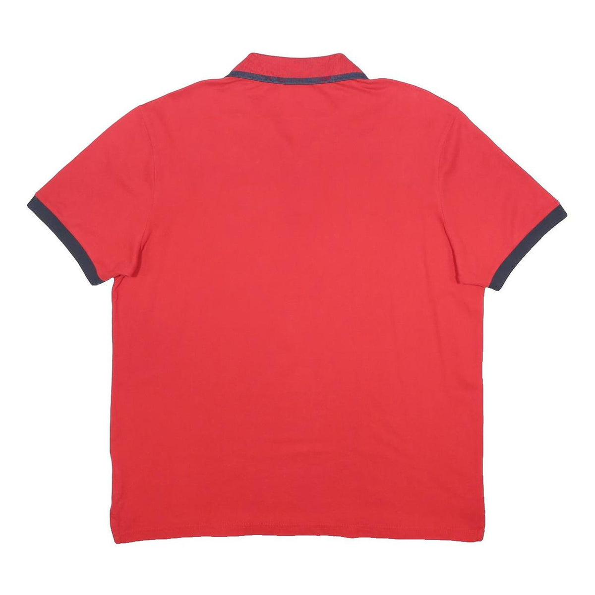 MARINA YACHTING Mens Red & Navy Contrast Short Sleeve Polo Shirt L Cotton