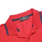 MARINA YACHTING Mens Red & Navy Contrast Short Sleeve Polo Shirt L Cotton