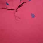 MARINA YACHTING Mens Red & Navy Contrast Short Sleeve Polo Shirt L Cotton