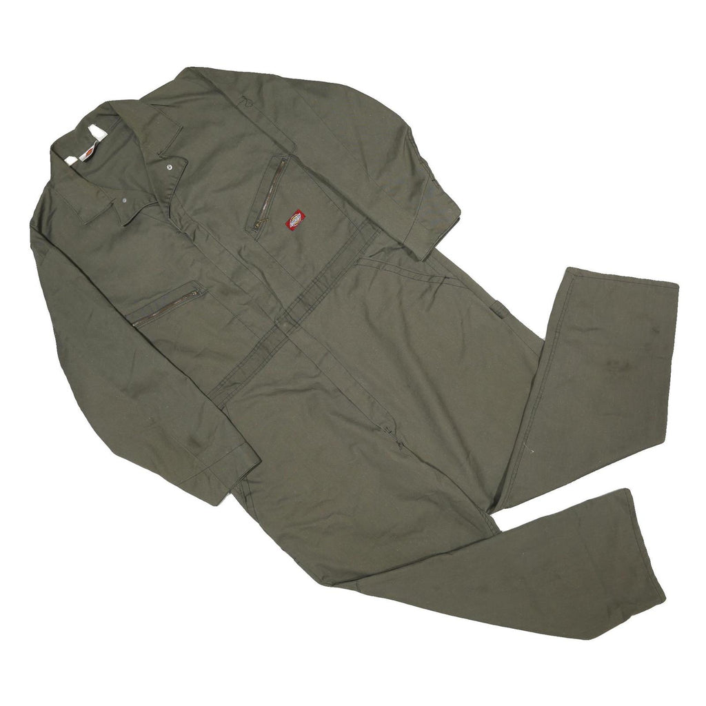 DICKIES Mens Green Cotton Regular Fit Dungarees M W40 L29 Workwear Utility
