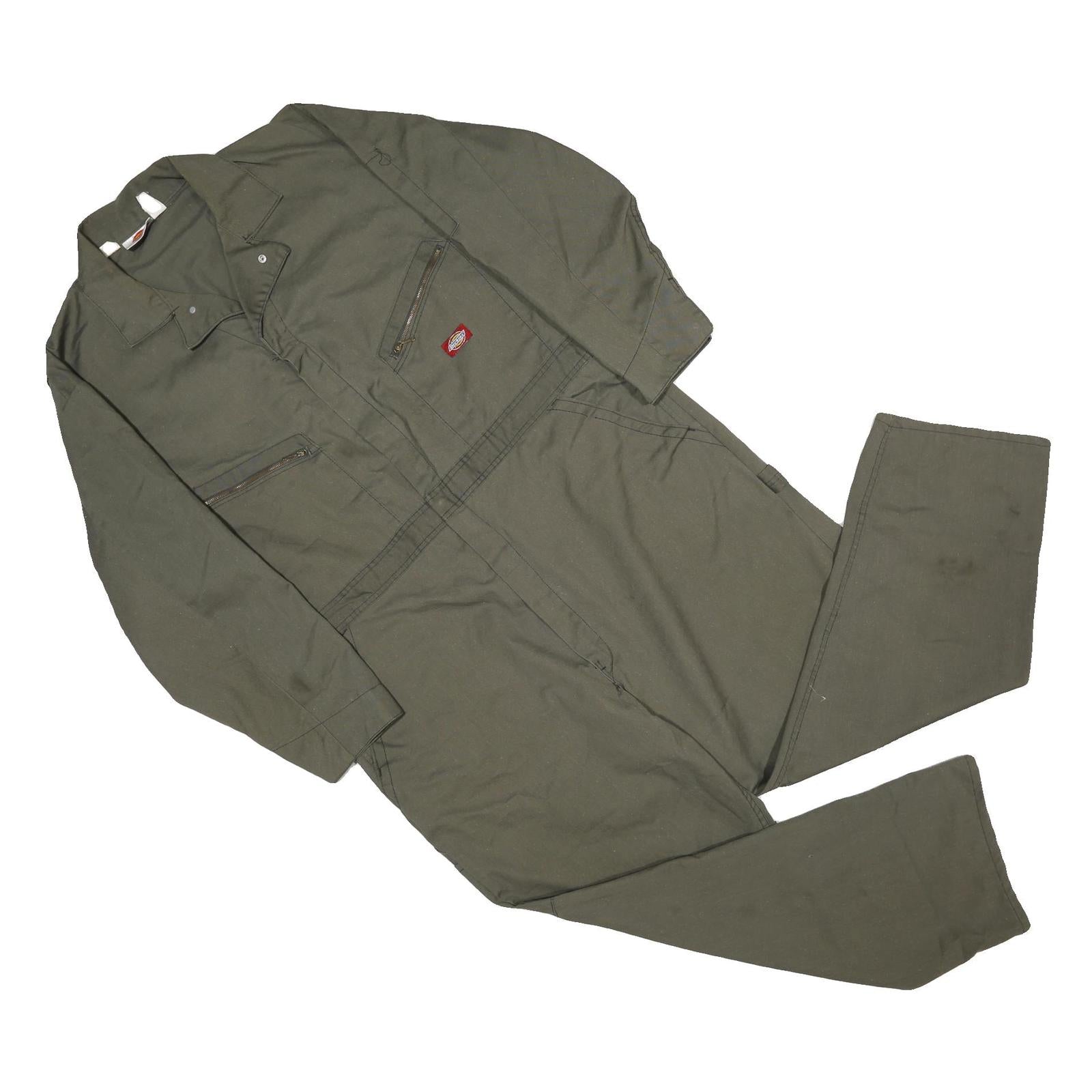 DICKIES Mens Green Cotton Regular Fit Dungarees M W40 L29 Workwear Utility