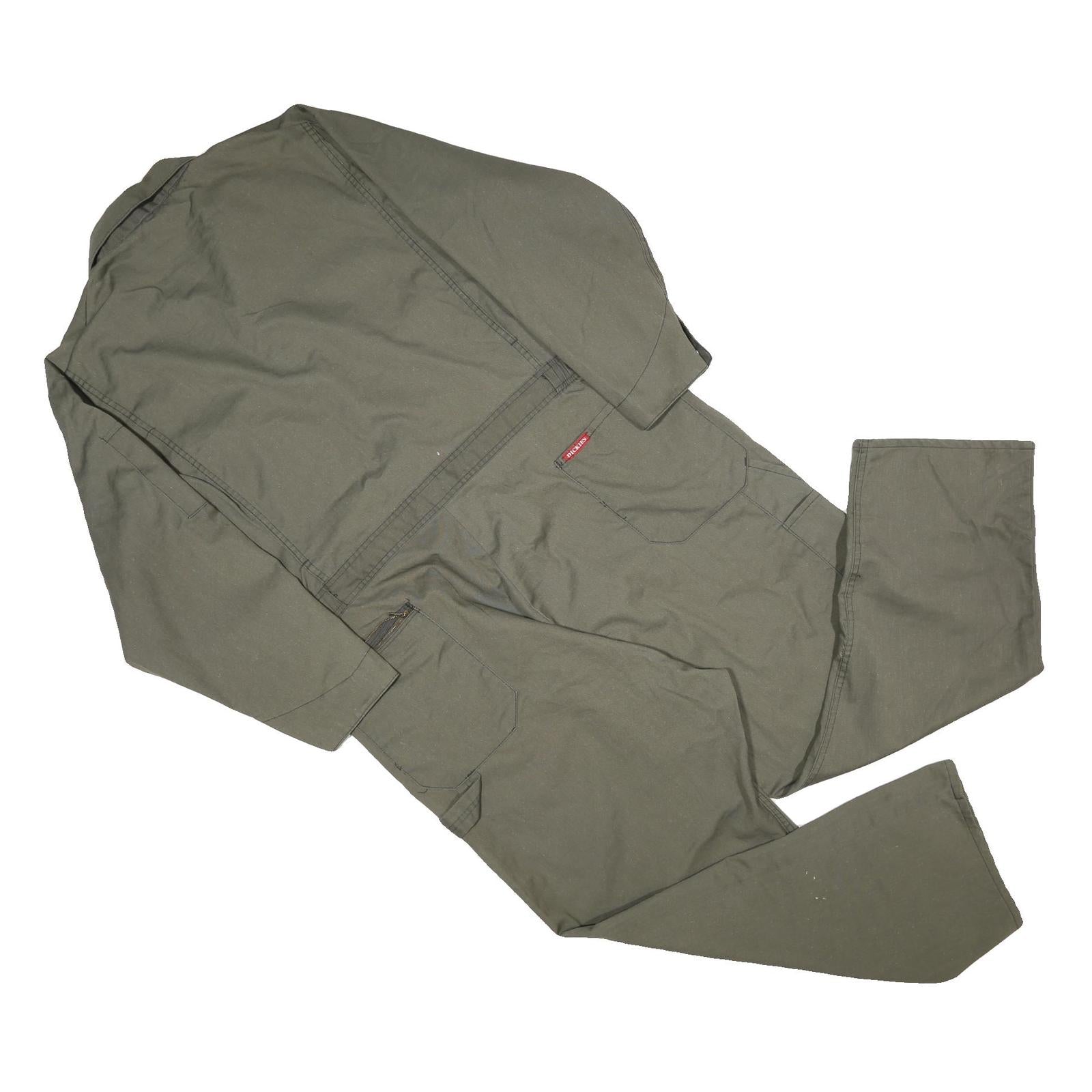 DICKIES Mens Green Cotton Regular Fit Dungarees M W40 L29 Workwear Utility