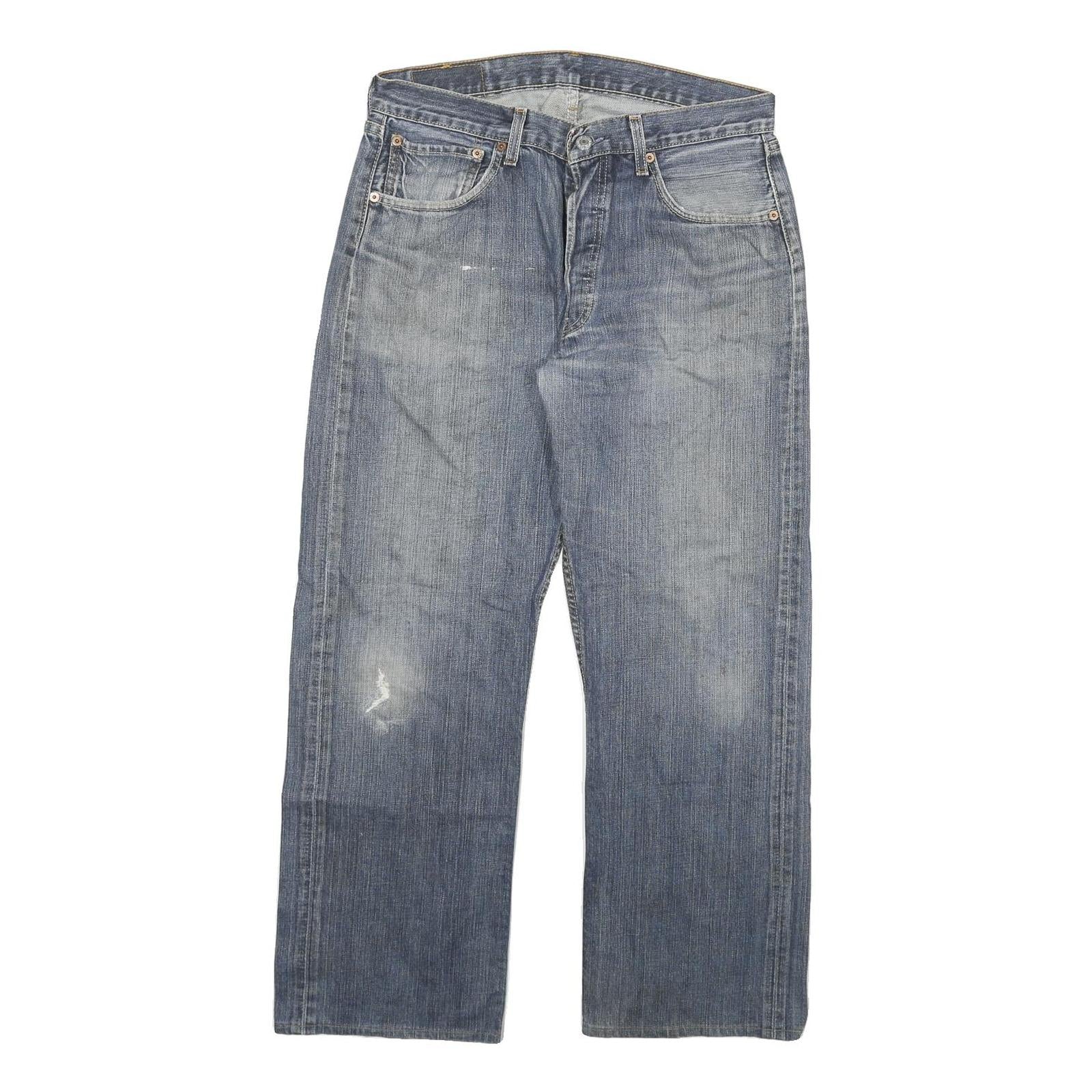 LEVI'S 501 Mens Blue Regular Straight Denim Medium W30 L27 Classic Button Fly
