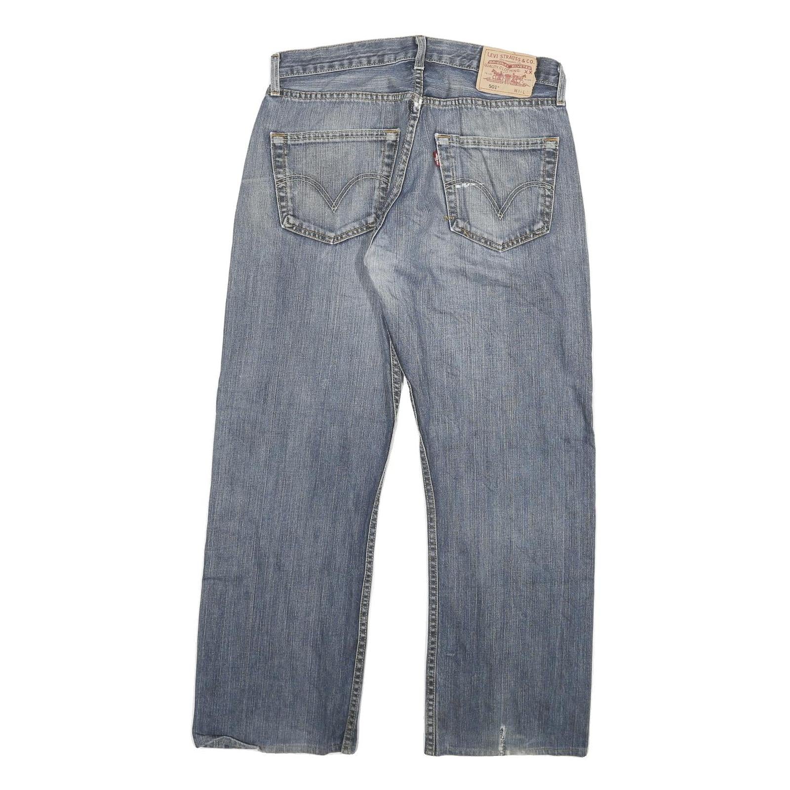 LEVI'S 501 Mens Blue Regular Straight Denim Medium W30 L27 Classic Button Fly