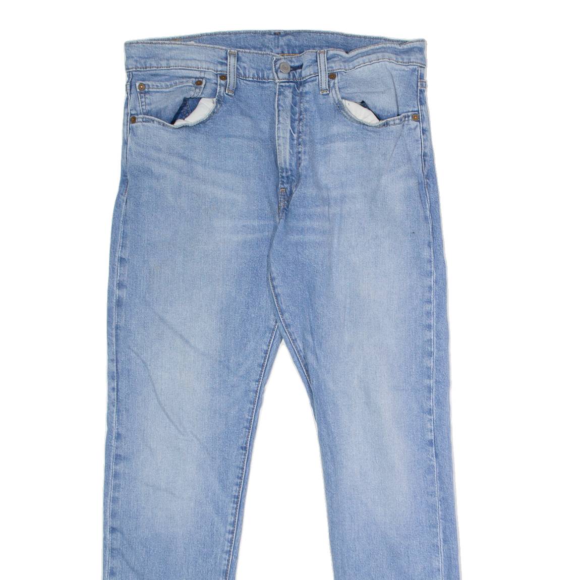LEVI'S 512 BIG E Jeans Mens Blue Slim Tapered Stone Wash W34 L32