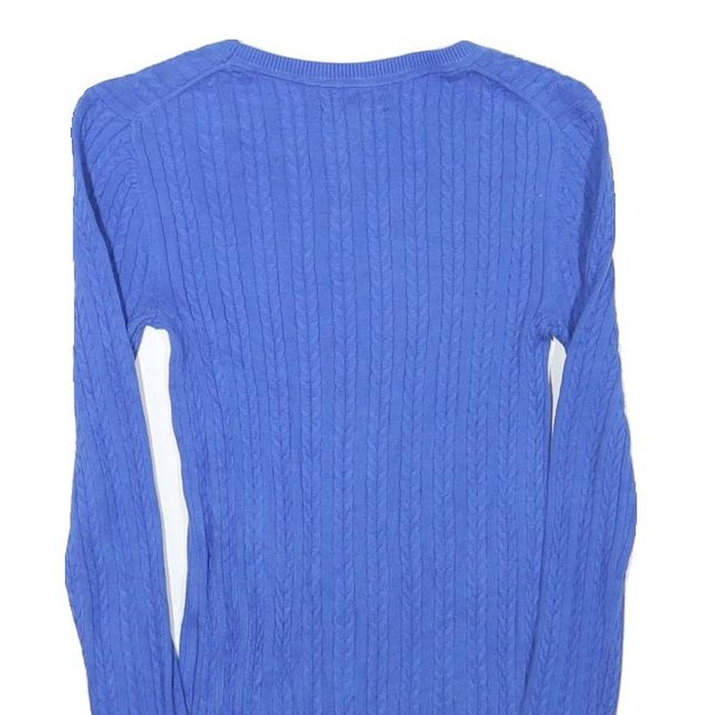 TOMMY HILFIGER Womens Blue Patterned Crew Neck Basic Knit XXS Cotton Blend