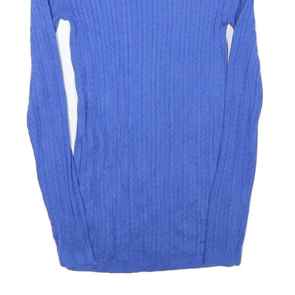 TOMMY HILFIGER Womens Blue Patterned Crew Neck Basic Knit XXS Cotton Blend