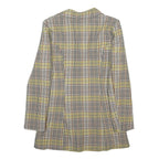 S'EBO Womens Beige & Brown Checked Blazer Jacket S Polyester Blend Button