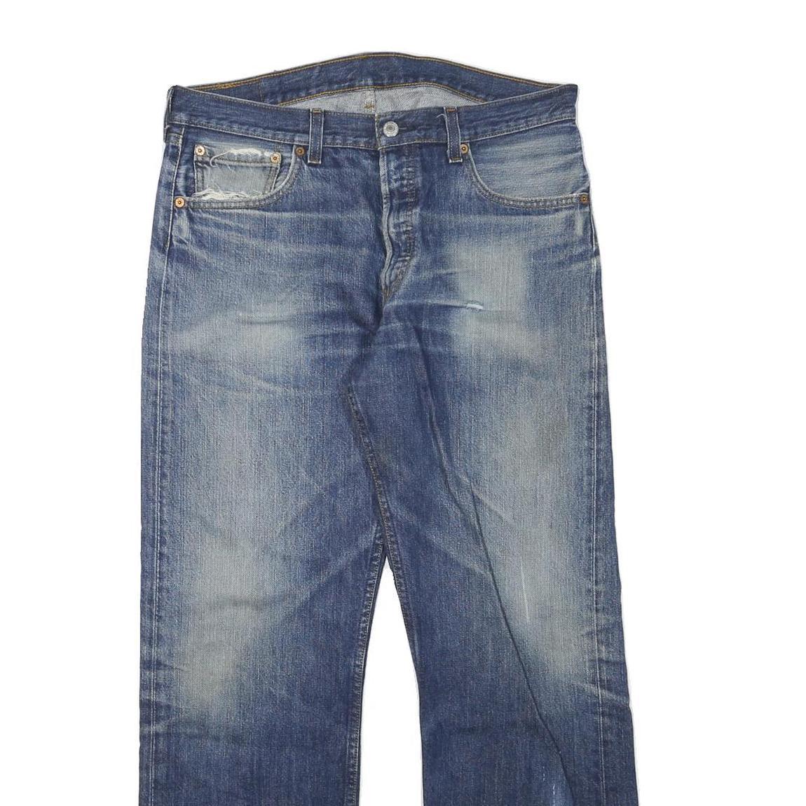 LEVI'S Mens Jeans Blue Regular Straight Denim Medium W32 L29 Button Cotton Blend