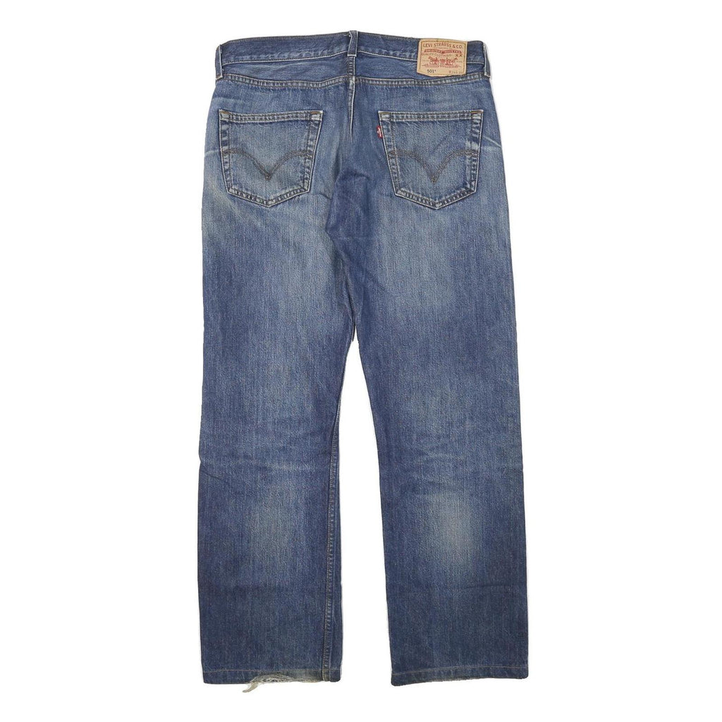 LEVI'S Mens Jeans Blue Regular Straight Denim Medium W32 L29 Button Cotton Blend