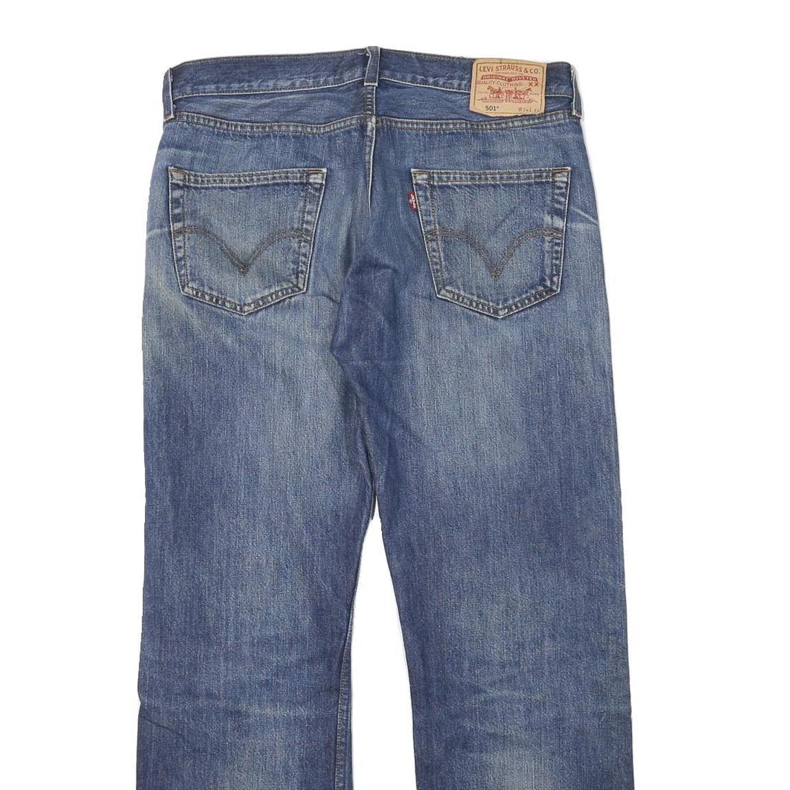 LEVI'S Mens Jeans Blue Regular Straight Denim Medium W32 L29 Button Cotton Blend