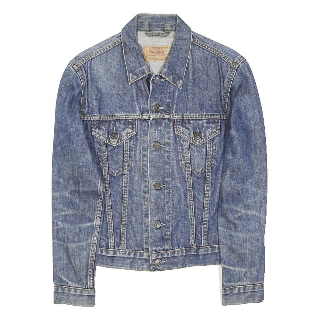 LEVI'S Womens Blue Denim Jacket S Cotton Button Classic Fit Casual