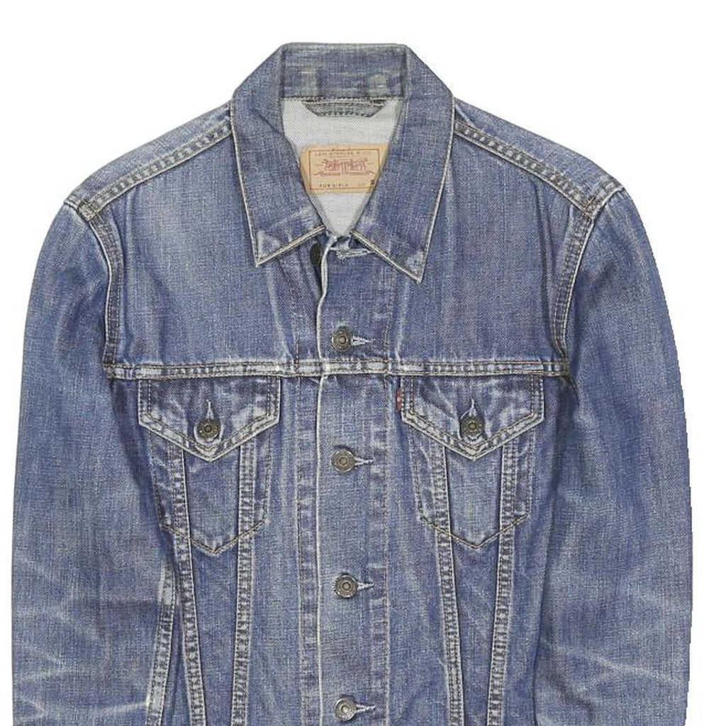 LEVI'S Womens Blue Denim Jacket S Cotton Button Classic Fit Casual