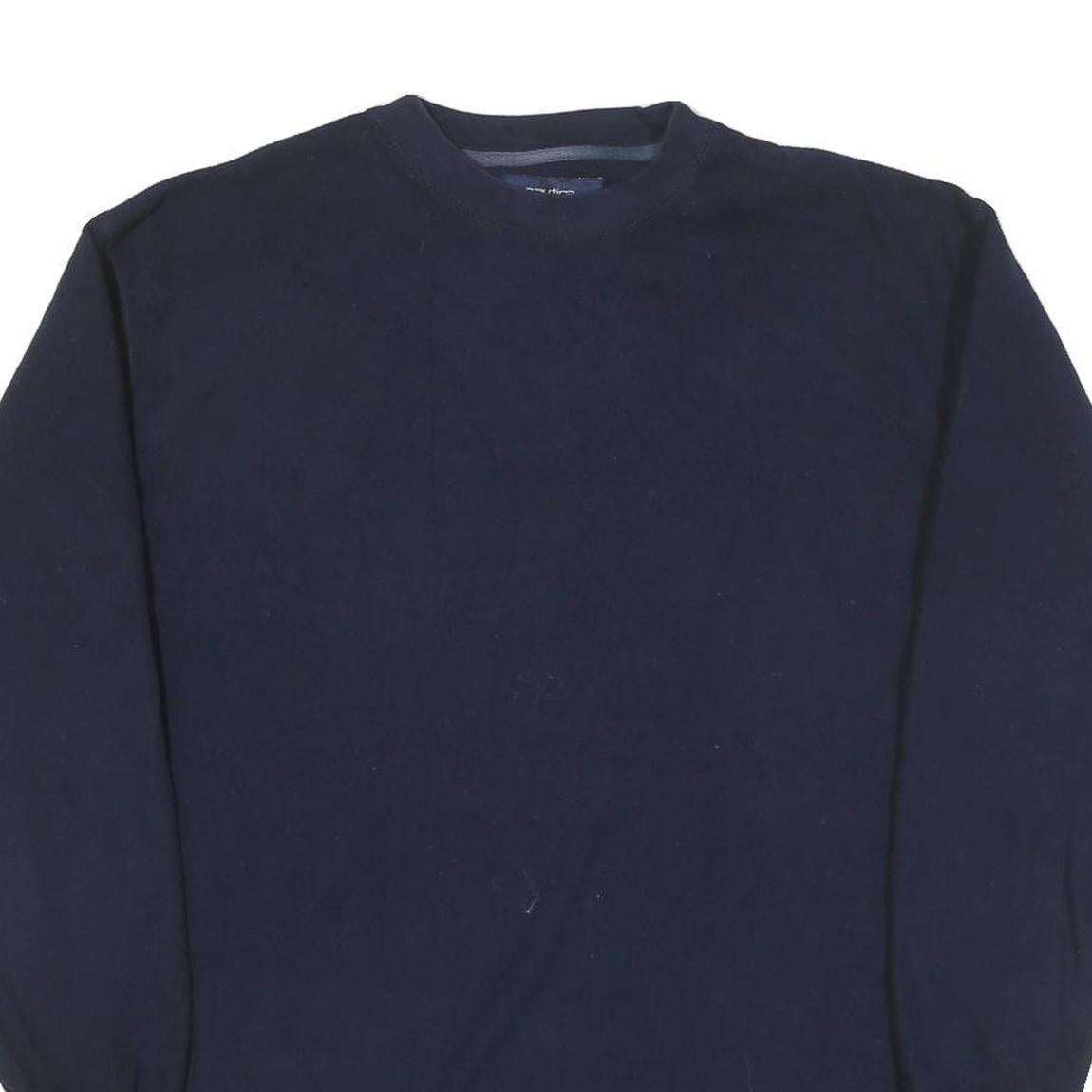 NAUTICA Mens Navy Plain Polyester Blend Crew Neck Regular Fit Jumper M Casual