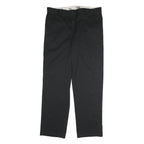 DICKIES Mens Black Classic Straight Trousers W40 L34 Workwear Zip Closure