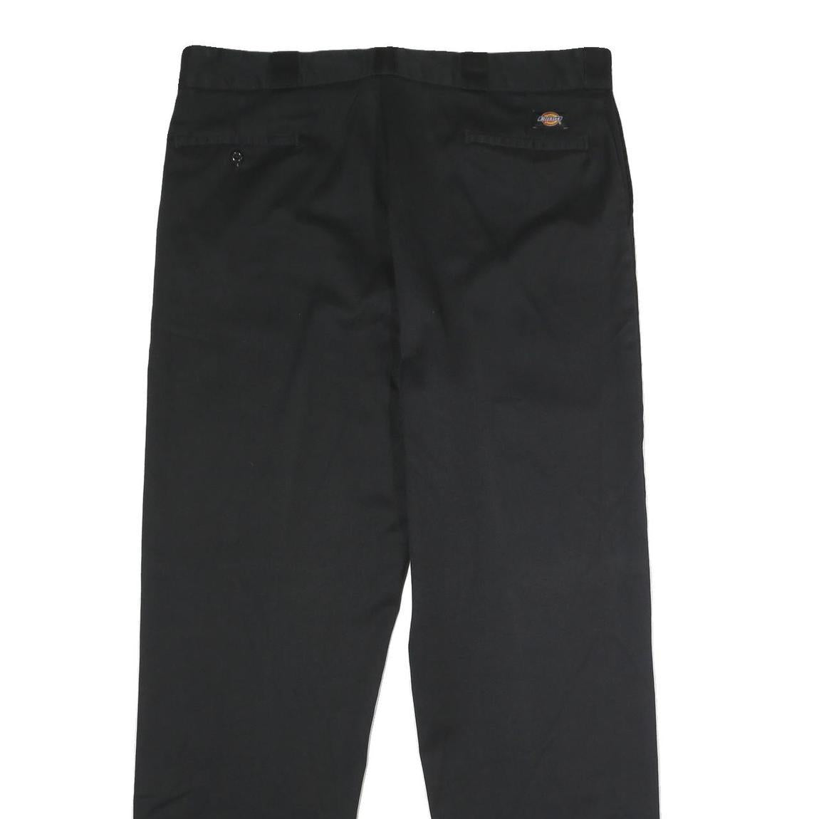 DICKIES Mens Black Classic Straight Trousers W40 L34 Workwear Zip Closure