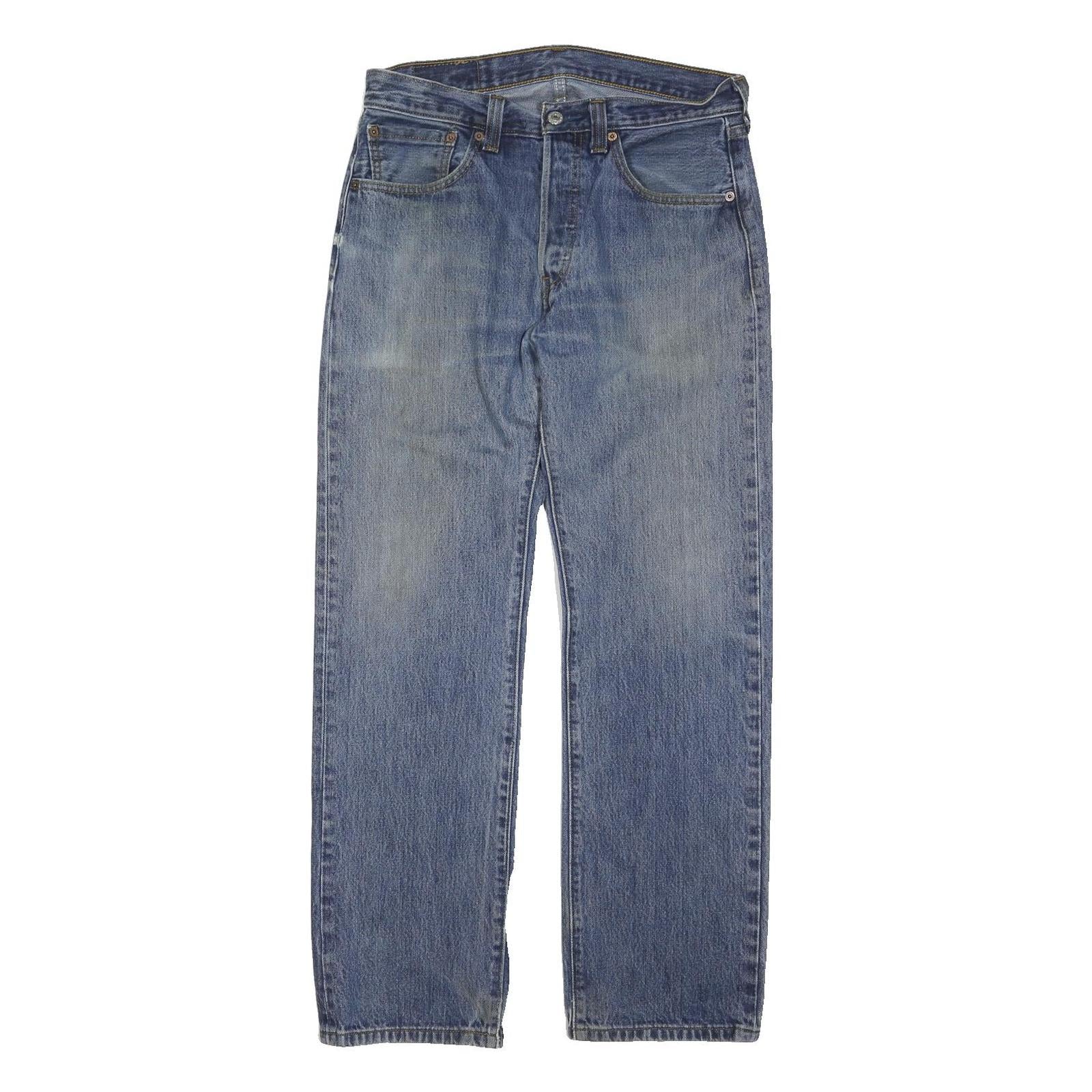 LEVI'S 501 Mens Jeans Blue Regular Straight Denim Medium W31 L29 Classic Button