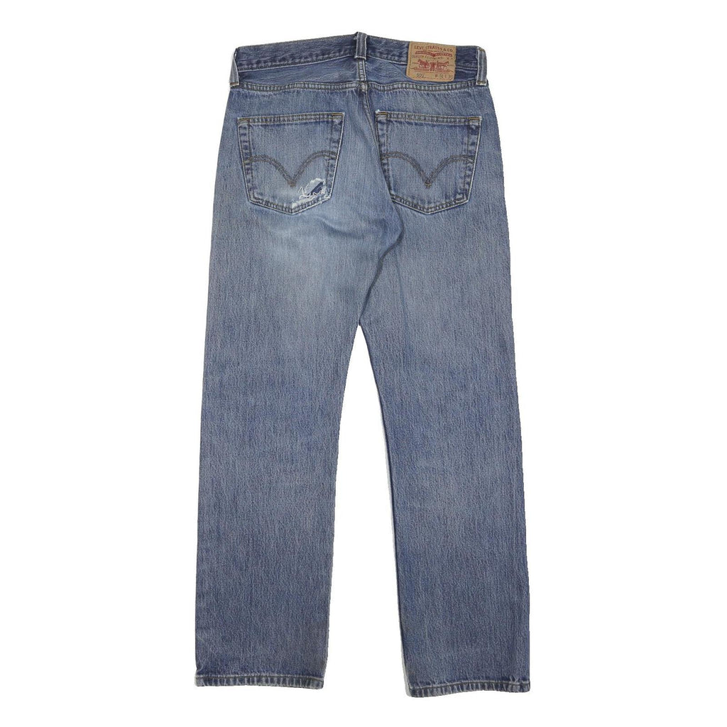 LEVI'S 501 Mens Jeans Blue Regular Straight Denim Medium W31 L29 Classic Button