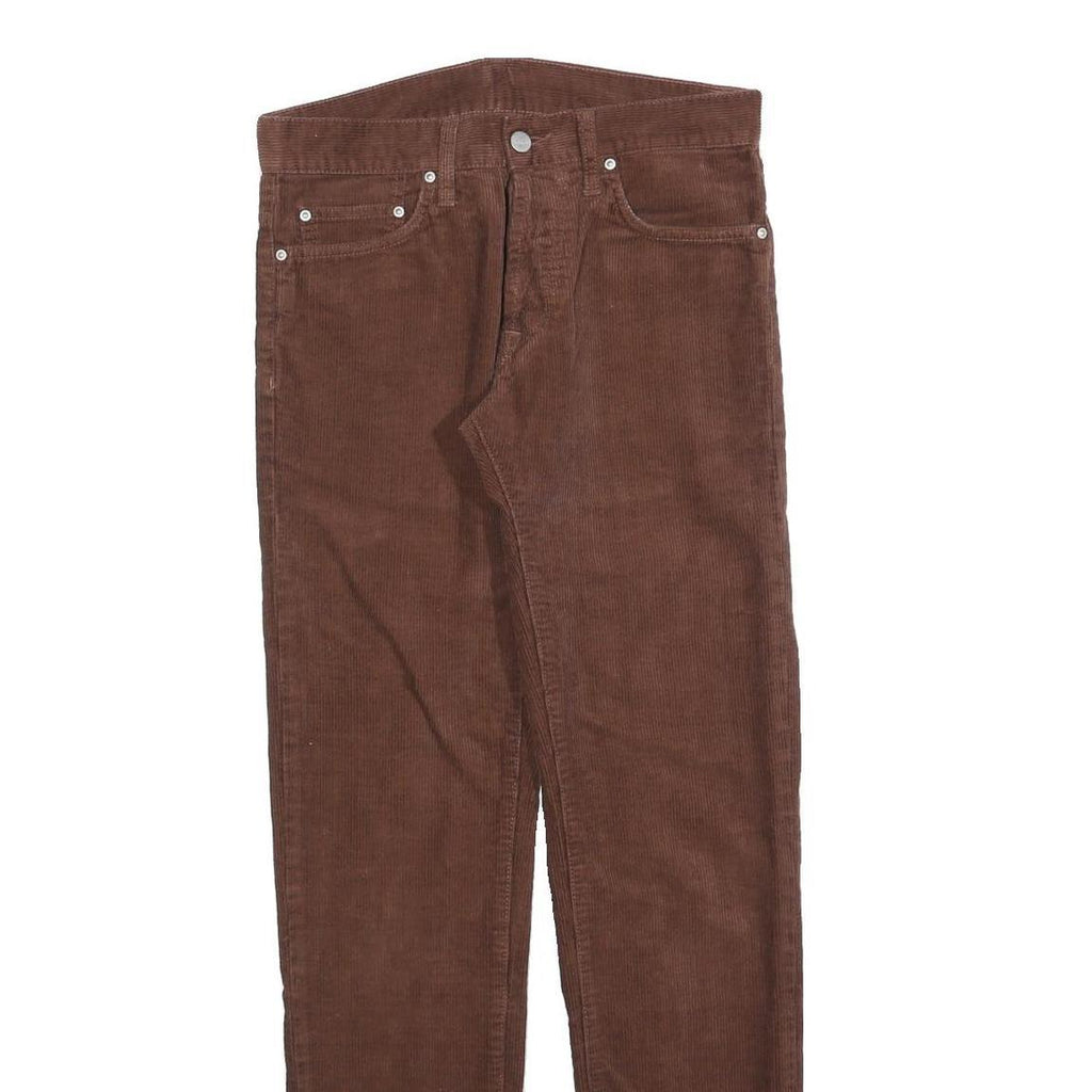 CARHARTT Mens Brown Cotton Blend Slim Straight Trousers W28 L32 Casual Wear