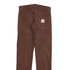 CARHARTT Mens Brown Cotton Blend Slim Straight Trousers W28 L32 Casual Wear
