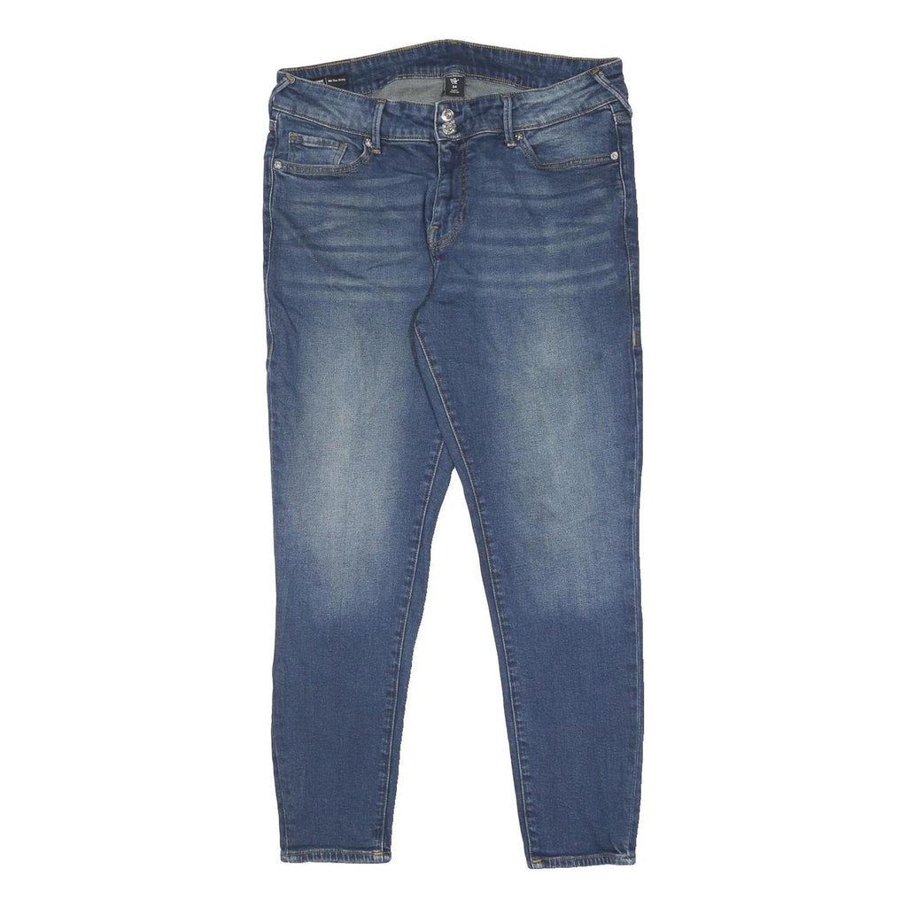 TRUE RELIGION Womens Slim Blue Denim Light Wash Jeans W34 L29 Zip Pockets
