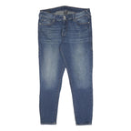 TRUE RELIGION Womens Slim Blue Denim Light Wash Jeans W34 L29 Zip Pockets